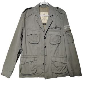 Vintage Y2K Guess Men's Sz XL Army Jacket Utility Military Field Style Coat